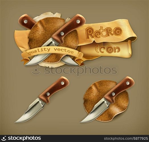 Knife, retro icon