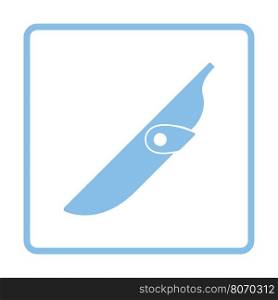 Knife scabbard icon. Blue frame design. Vector illustration.