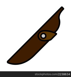 Knife Scabbard Icon. Editable Bold Outline With Color Fill Design. Vector Illustration.