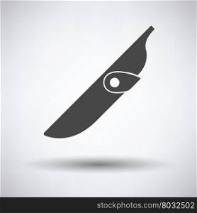 Knife scabbard icon on gray background, round shadow. Vector illustration.