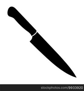 Knife silhouette. Black icon of chef equipment. Vector kitchen symbol isolated on white background.
