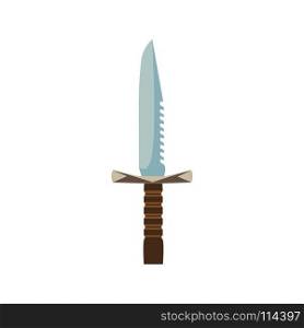 Knife sword weapon ancient vector illustration isolated design. Sharp military war medieal dagger warrior blade