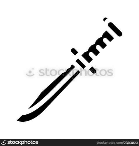 knife weapon glyph icon vector. knife weapon sign. isolated contour symbol black illustration. knife weapon glyph icon vector illustration