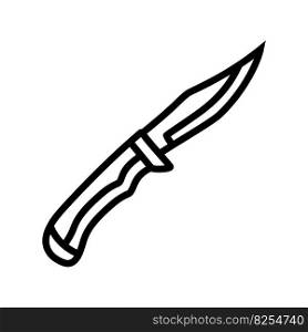 knife weapon war line icon vector. knife weapon war sign. isolated contour symbol black illustration. knife weapon war line icon vector illustration