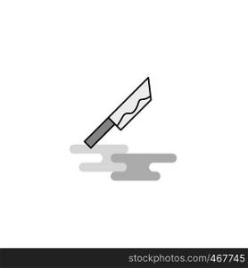 Knife Web Icon. Flat Line Filled Gray Icon Vector