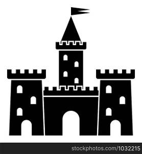 Knight castle icon. Simple illustration of knight castle vector icon for web design isolated on white background. Knight castle icon, simple style