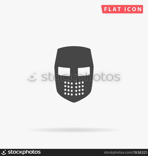 Knight Helmet flat vector icon. Hand drawn style design illustrations.. Knight Helmet flat vector icon