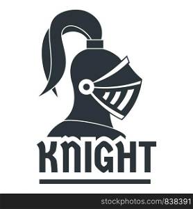 Knight helmet logo. Simple illustration of knight helmet vector logo for web. Knight helmet logo, simple gray style