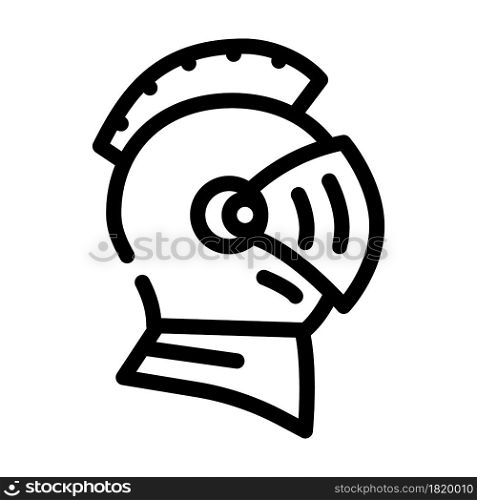 knight helmet suit armour fairy tale line icon vector. knight helmet suit armour fairy tale sign. isolated contour symbol black illustration. knight helmet suit armour fairy tale line icon vector illustration