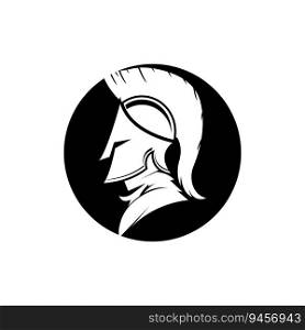Knight helmet vector illustration for an icon, symbol or logo. knight flat logo gladiator