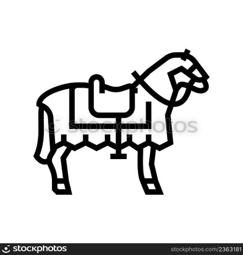 knight horse animal line icon vector. knight horse animal sign. isolated contour symbol black illustration. knight horse animal line icon vector illustration