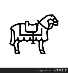 knight horse animal line icon vector. knight horse animal sign. isolated contour symbol black illustration. knight horse animal line icon vector illustration