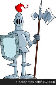 Knight on a white background, vector illustration