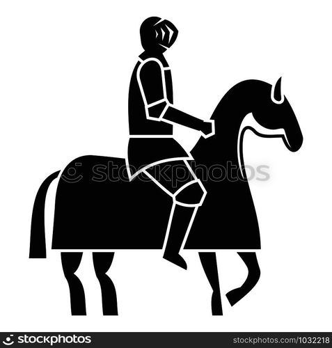 Knight on horse icon. Simple illustration of knight on horse vector icon for web design isolated on white background. Knight on horse icon, simple style