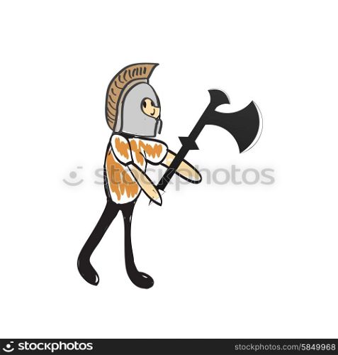 knight with a sword and helmet illustration