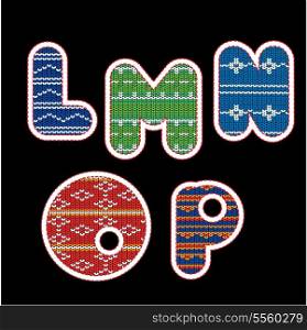 knitted alphabet - LMNOP