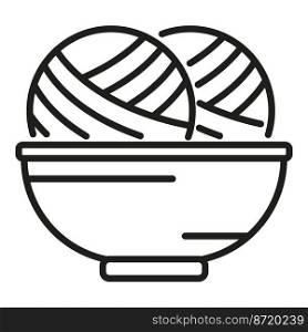 Knitting ball icon outline vector. Wool knit. Scarf yarn. Knitting ball icon outline vector. Wool knit