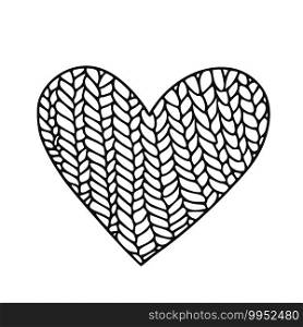 Knitting heart. Hand drawn valentines heart. Knitting heart. Hand drawn valentines heart.