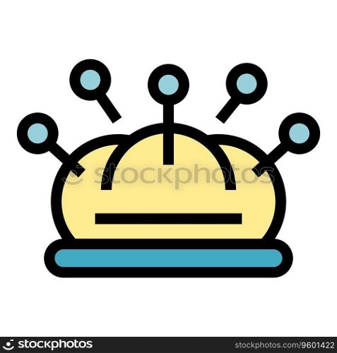 Knitting pillow icon outline vector. Hand diy. Class hobby color flat. Knitting pillow icon vector flat
