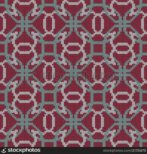 Knitting seamless vector pattern in muted colors as a fabric texture, for plaid, clothes, blankets and other