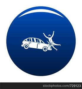 Knock down icon. Simple illustration of knock down vector icon for any design blue. Knock down icon vector blue