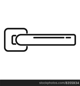 Knocker door handle icon outline vector. Knob lock. Iron interior. Knocker door handle icon outline vector. Knob lock