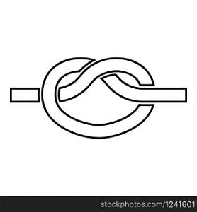 Knot Rope tied Node Join concept Noose icon outline black color vector illustration flat style simple image. Knot Rope tied Node Join concept Noose icon outline black color vector illustration flat style image