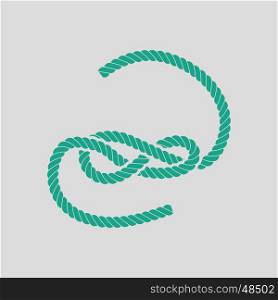 Knoted rope icon. Gray background with green. Vector illustration.