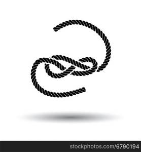 Knoted rope icon. White background with shadow design. Vector illustration.