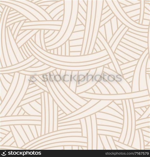 Knotted seamless pattern. Tangle of threads background, tangled yellow yarn ropes texture vector illustration. Knotted seamless pattern