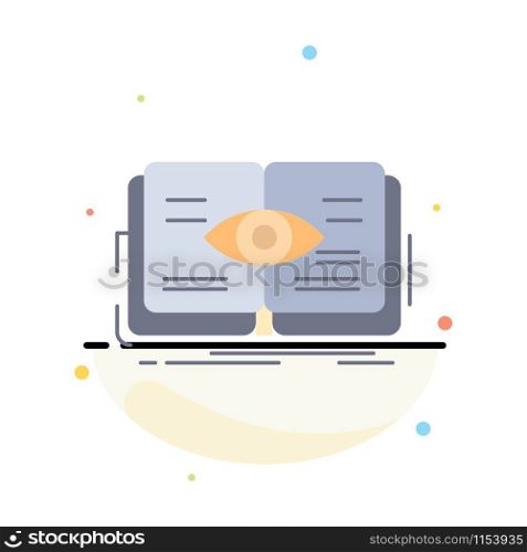 knowledge, book, eye, view, growth Flat Color Icon Vector
