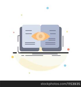 knowledge, book, eye, view, growth Flat Color Icon Vector