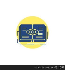 knowledge, book, eye, view, growth Glyph Icon.. Vector EPS10 Abstract Template background