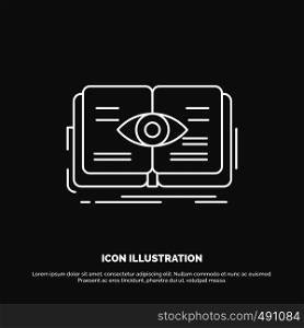 knowledge, book, eye, view, growth Icon. Line vector symbol for UI and UX, website or mobile application. Vector EPS10 Abstract Template background