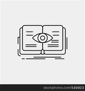 knowledge, book, eye, view, growth Line Icon. Vector isolated illustration. Vector EPS10 Abstract Template background
