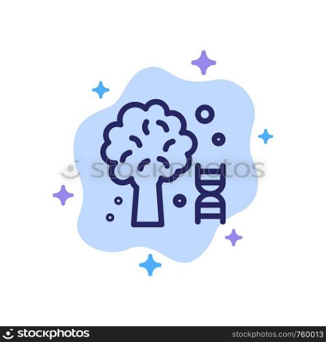 Knowledge, Dna, Science, Tree Blue Icon on Abstract Cloud Background