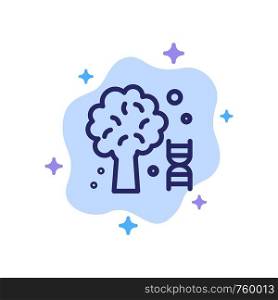 Knowledge, Dna, Science, Tree Blue Icon on Abstract Cloud Background