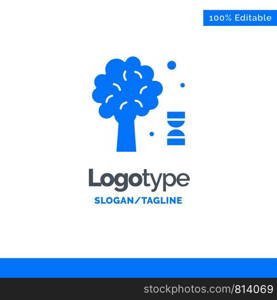 Knowledge, Dna, Science, Tree Blue Solid Logo Template. Place for Tagline