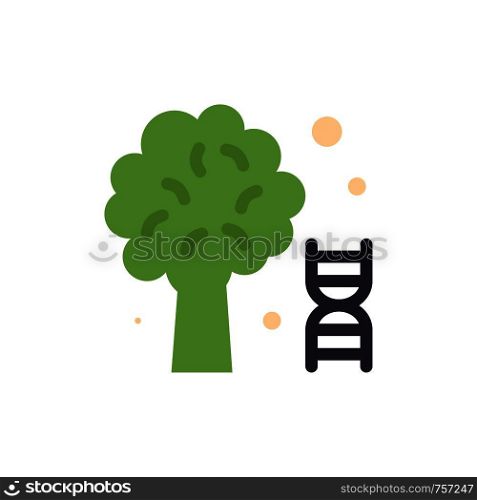 Knowledge, Dna, Science, Tree Flat Color Icon. Vector icon banner Template