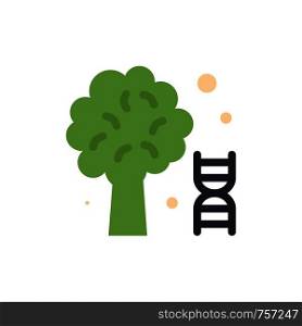 Knowledge, Dna, Science, Tree Flat Color Icon. Vector icon banner Template