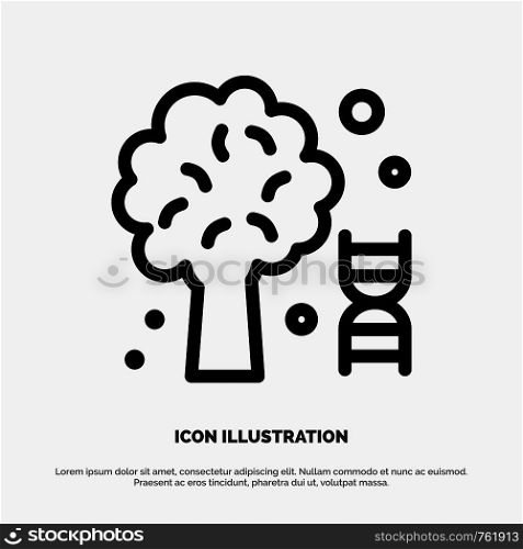 Knowledge, Dna, Science, Tree Line Icon Vector