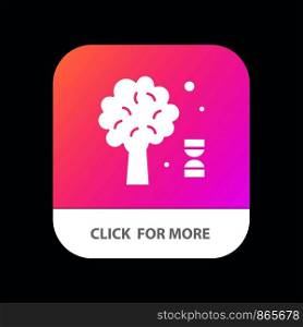 Knowledge, Dna, Science, Tree Mobile App Button. Android and IOS Glyph Version