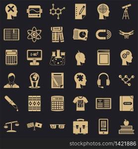 Knowledge icons set. Simple style of 36 knowledge vector icons for web for any design. Knowledge icons set, simple style
