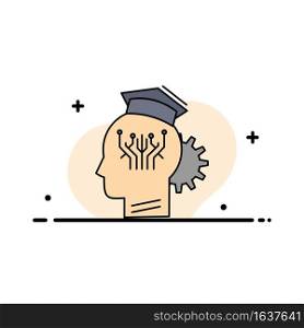 knowledge, management, sharing, smart, technology Flat Color Icon Vector