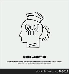 knowledge, management, sharing, smart, technology Icon. Line vector gray symbol for UI and UX, website or mobile application. Vector EPS10 Abstract Template background