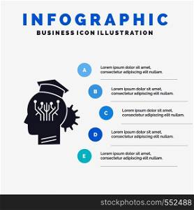knowledge, management, sharing, smart, technology Infographics Template for Website and Presentation. GLyph Gray icon with Blue infographic style vector illustration.. Vector EPS10 Abstract Template background