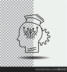 knowledge, management, sharing, smart, technology Line Icon on Transparent Background. Black Icon Vector Illustration. Vector EPS10 Abstract Template background