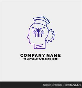 knowledge, management, sharing, smart, technology Purple Business Logo Template. Place for Tagline. Vector EPS10 Abstract Template background