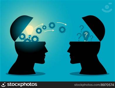 Knowledge or ideas transfer vector image