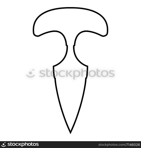 Knuckles knife icon outline black color vector illustration flat style simple image